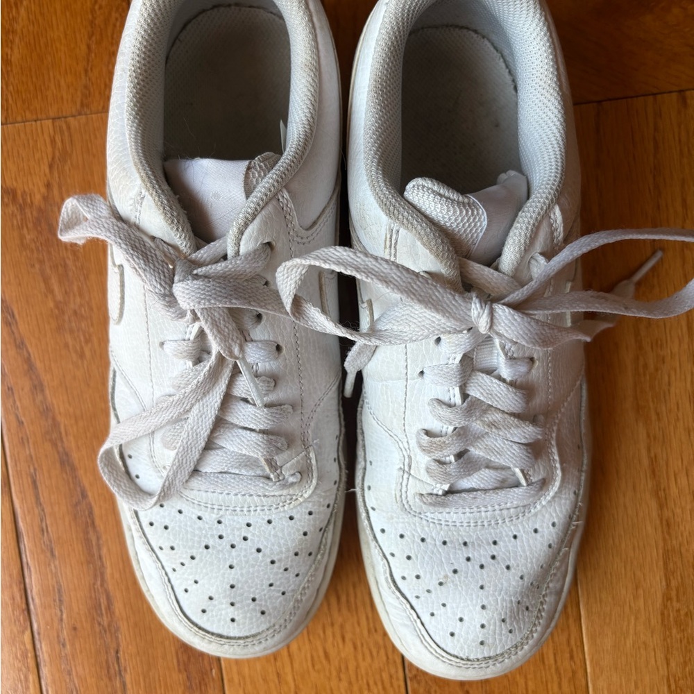 Nike White Court Vision Lace-Up Sneakers